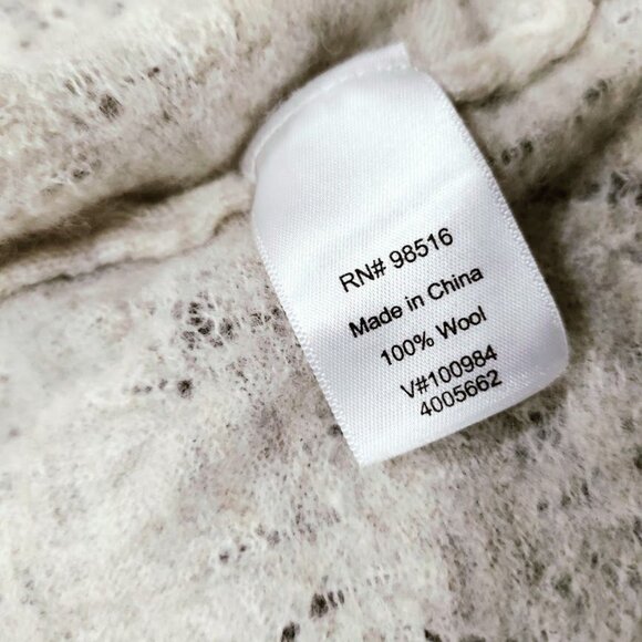 Coldwater Creek Wool Long Cardigan Beige & Gray Alpine Scenic Artsey - Picture 7 of 15